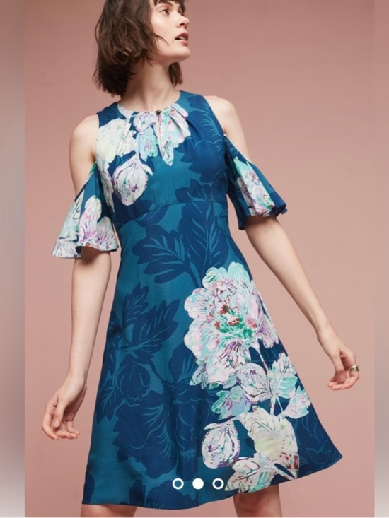 Maeve Dresses & Skirts - Maeve by Anthropologie Floral Elia Dress in Turquoise Size 2